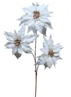 Artificial Poinsettia Spray<br>Ivory/Gold