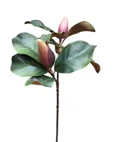 Artificial Magnolia Leaf with Buds<br>Green Artificial Magnolia Leaf with Buds<br>Green