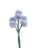 Artificial Pom Pom Bouquet<br>Purple